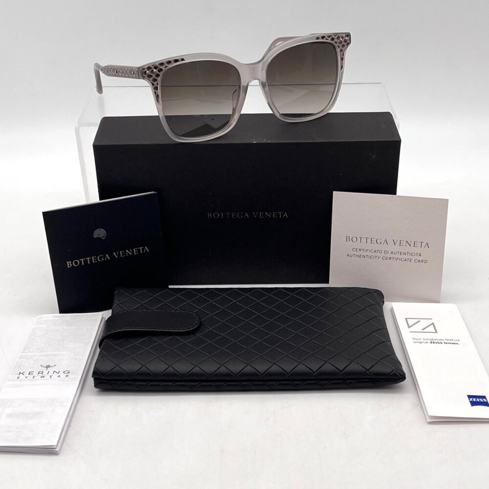 Bottega Veneta Sunglasses Gray Gradient Square BV0118SA With Case & Certificate - Picture 2 of 16